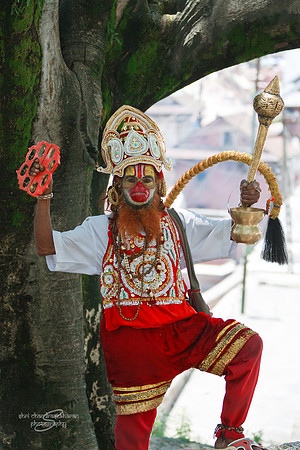 Stage Actor in Hanuman Costume @ Pashupatinath Temple