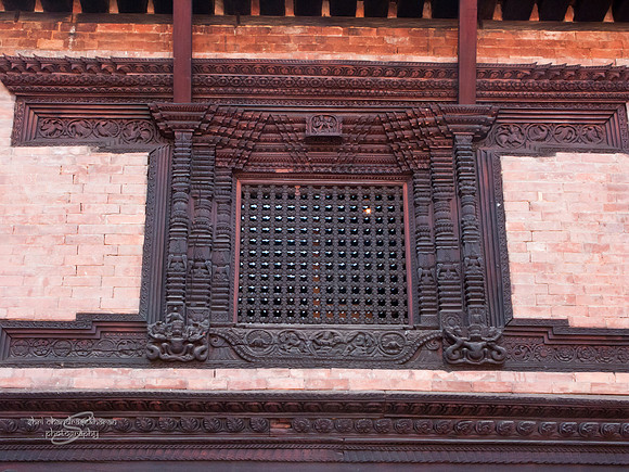 Wood inlay on widows @ Pātan Museum